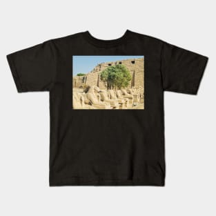 The Avenue Of Rams At Ancient Temple Complex Of Karnak Near Luxor Kids T-Shirt